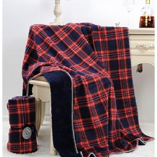 Winter lamb velvet plaid blanket, office nap blanket, lunch break double thickened blanket