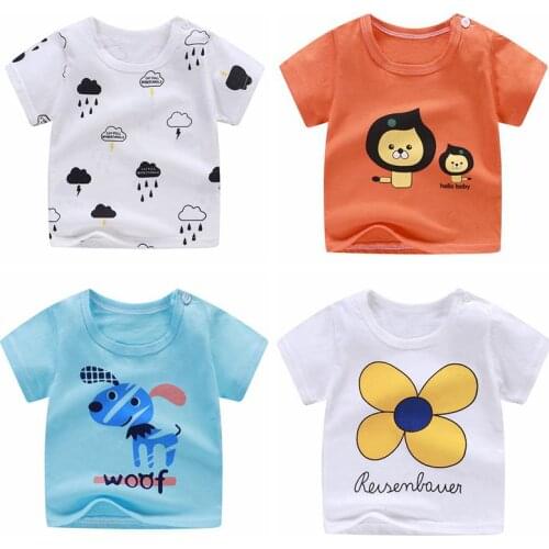 2020 Toddler Kids Girl T Shirt Summer Baby Boy Cotton Tops Infant Clothes Children Clothing Kids Tee Short Sleeve Casual Wear