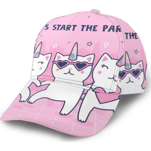 2021 Summer New Unisex Outdoor Sport Sunscreen Baseball Hat Running Visor Cap Unicorn Cats
