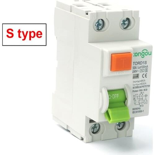2P S Type RCCB Time Delayed RCD ELCB Delay Type Differential Switch Electromagnetic Circuit Breaker