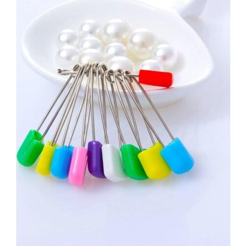 48pcs multicolor Tone Safety Pins Findings 42*10mm Safety Pins Metal Clips Knitting Cross Stitch Marker Tag Pins for DIY