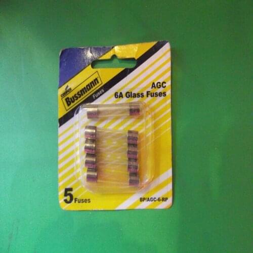 Free shipping 5pcs AGC-6 BUSS original bus man 6.32*32MM glass tube fuse 6A 250V5 / box