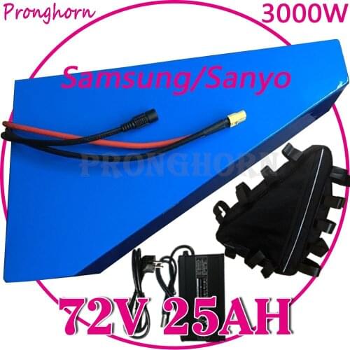 72V EBike Battery 72V 25AH 2000W 3000W Electric Bike Lithium Battery use Samsung/Sanyo cell 72V 25AH with 60A BMS+84V 5A Charger
