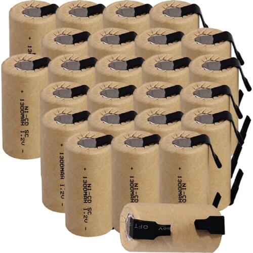 Lowest price 25 piece SC battery 1.2v batteries rechargeable 1300mAh nicd battery for power tools akkumulator