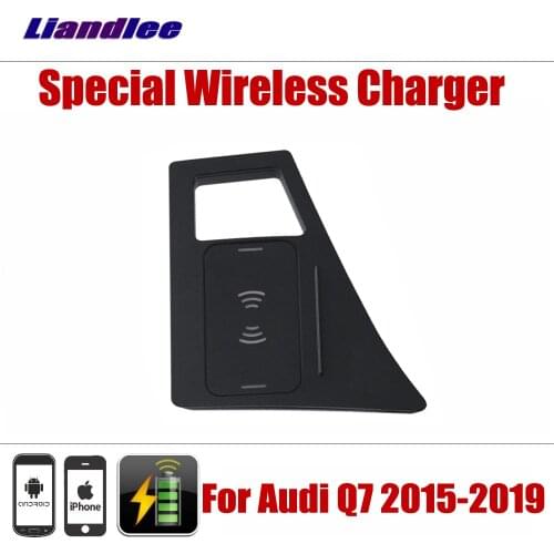 Accessories Car Wireless Charger Station For Audi Q7 2015-2019 Charger Storage Box Case Fast Wireless Charging Car Phone Holder