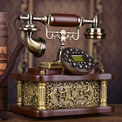 Brand Fashion vintage telephone wood phone antique telephone Handsfree/blue Backlit/Caller ID