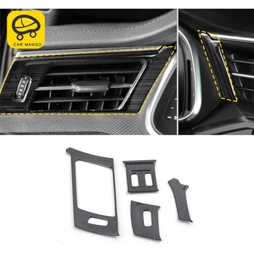 CARMANGO For Audi A6 C8 2019 Car Styling Front Seat A/C Air Outlet Vent Panel Cover Trim Frame Sticker Interior Accessories
