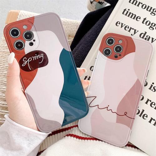 Retro Geometric Graffiti Phone Case For iPhone 12 Pro Max 11 Pro Max XR Xs Max X 7 8 Puls SE2020 12Mini Colorful Soft Back Cover