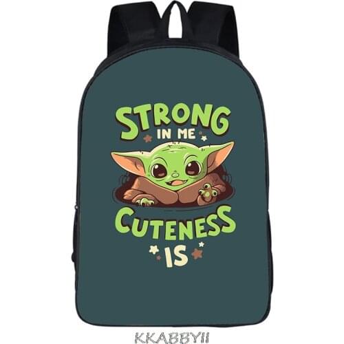 Baby Yoda Childrens Backpack For Boys Girls Star Wars 16inch School Bags Primary Kids Mochila Escolar