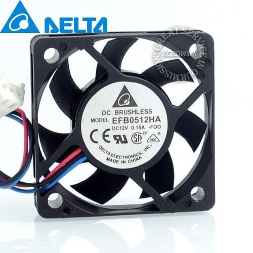 For Delta 3-wire 50*50*10mm 50mm EFB0512HA 5010 12V 0.15A 5cm PWM speed cooling fan