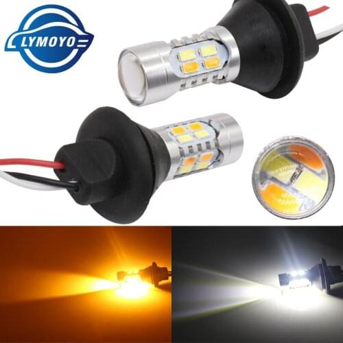 1156 P21W PY21W BA15S BAU15S W21W WY21W T20 7440 20SMD DRL LED Light Daytime Running Light+Turn Signal Dual Mode External Lights