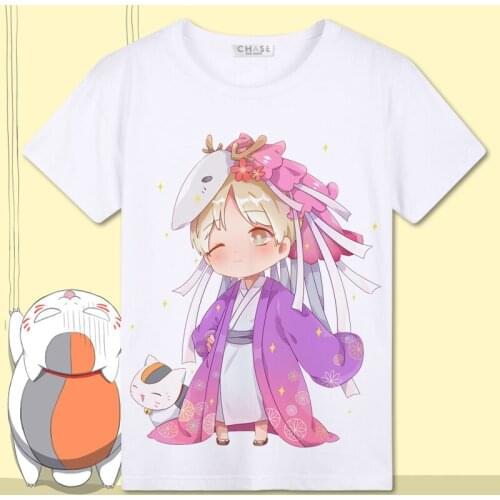 Japanese Anime Natsume Yujincho Cosplay T Shirt Natsumes Book of Friends Madara Natsume Reiko Summer T-Shirt Cartoon Top Tee