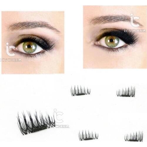 ICYCHEER 1 Pair 3D Magnetic False Eyelashes Magnet Eye Lashes Makeup Reusable Extension