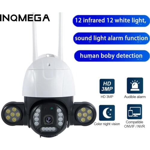 INQMEGA 5MP Wifi PTZ Camera Outdoor 3MP Human Boby Detection Wireless Camera Double Light Ball ONVIF CCTV IP Surveillance Camera