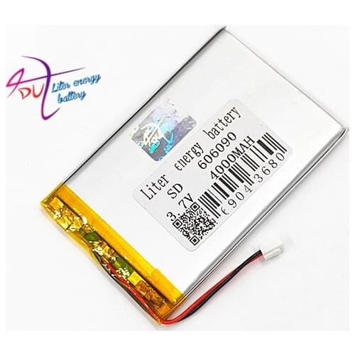 JST 2.54mm 2 pin 10pcs 4000mAh with 3A protection plate with the plug 606090 3.7V lithium polymer battery charging treasure