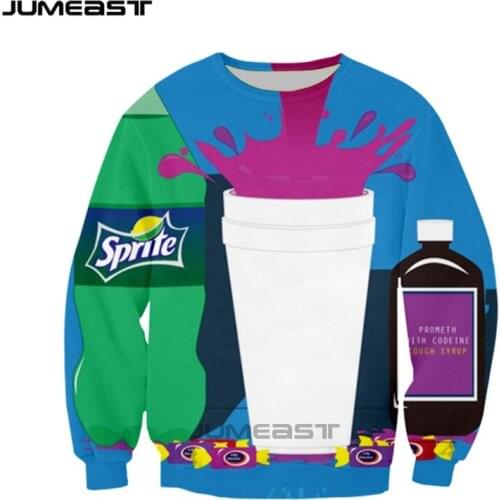 Jumeast Brand Men/Women 3D Printed Sweatshirt Purple Drink Long Sleeve Sport Pullover Spring Tops Tees
