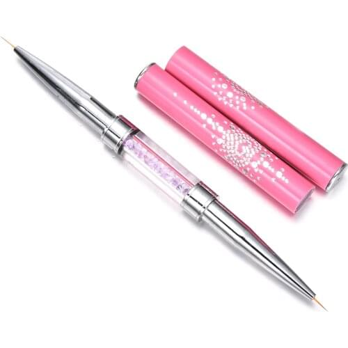 Nail Art Liner Brush Tool Carved Crystal Ultra-thin Line Drawing Pen Pull Wire Phototherapy Flower Double Pen Metal Pen