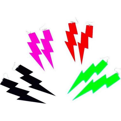 Exaggerated Neon Color Lightning Acrylic Drop Earrings For Women Geometric Long Earring Punk Nightclub Party Jewelry Accessories