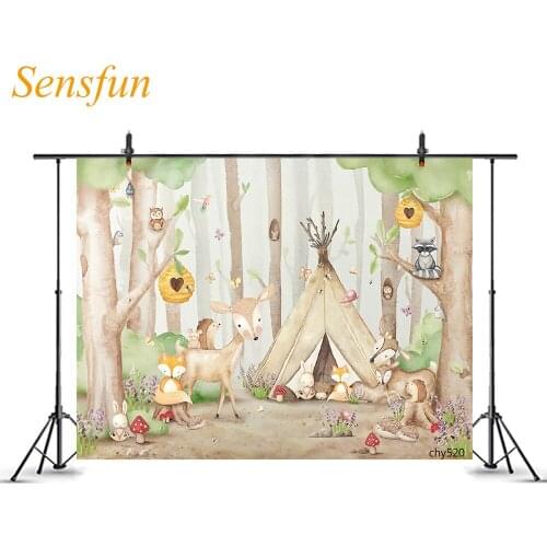 LEVOO Photo Backdrop Jungle Safari Animals Forest Cartoon Newborn Background Photography Photo Booth Studio Props Photophone