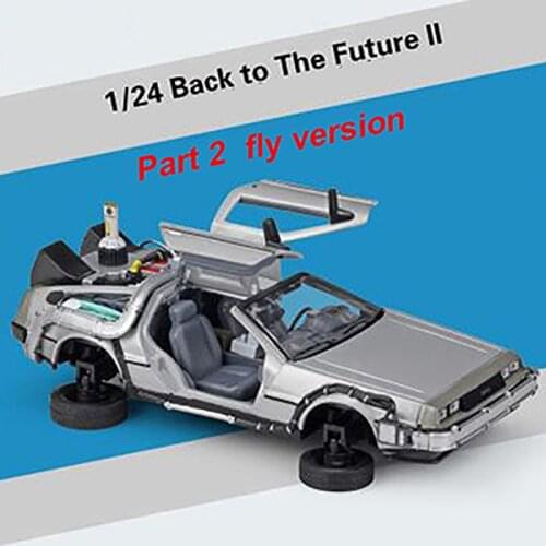 Diecast 1/24 Scale Metal Alloy Car Model Part 1 2 3 Time Machine DeLorean DMC-12 Model Toy Back to the Future Fly version