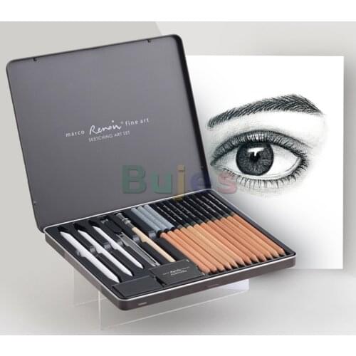 Marco Renolr series 19 pc/set 12 pc/set sketch tool set full set of sketch pencil sketch pen for art students art supplies