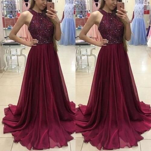 Fashion Women Dress Sexy Ladies Sleeveless Lace Long Bodycon Women Formal Wedding Ball Gown Party Halter Sequin Maxi Dress