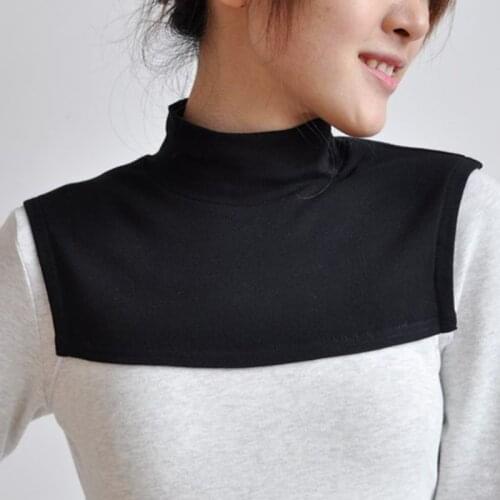 Men And Women Knitting Fake Collar Islamic Hijab Extensions Neck Chest Back Cover Modal Scarf Half Muslim Collar Fashion Solid