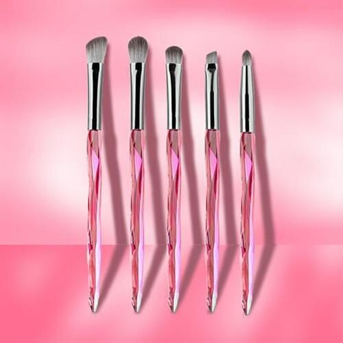5pcs Makeup Brush Set Soft And Convenient Eye Shadow Brush Eyebrow Brush Fashion Transparent Handle Beauty Tool