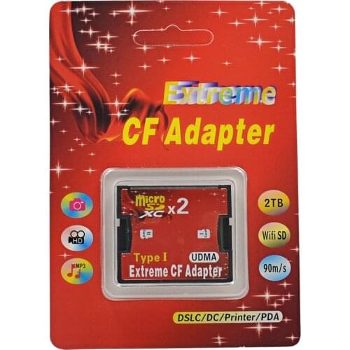 Original High Speed Dual Micro SD SDHC SDXC TF to CF Adapter MicroSD to Compact Flash Type I Card Converter with Retail Package