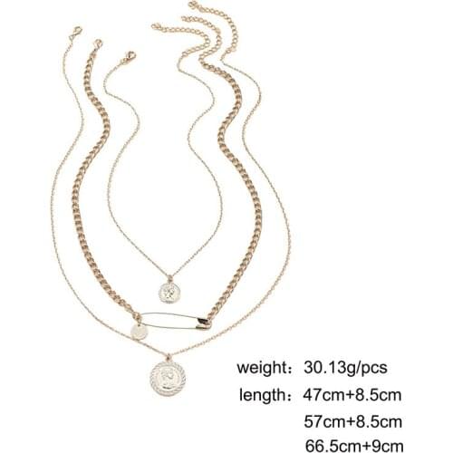 2021 Ins New Safety Pin Coin Geometric Minimalist Minimalism Choker Necklaces Trendy Korean Fashion Chic Party Jewelry