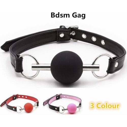 Adjustable Erotic Leather Bondage Harness with Silicone Gag Sex Toys for Men Women Fetish Bdsm Slave Role Play Sexy Costumes