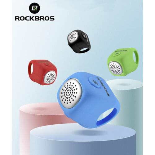 ROCKBROS 110dB Electric Bicycle Bell Horn Rainproof MTB Portable Handlebar Silica Gel Shell Ring Bike Bell Bike Accessories