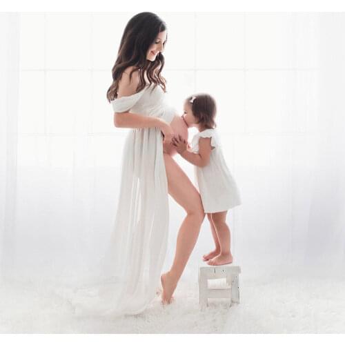 Sexy Maternity Dresses For Photo Shoot Chiffon Pregnancy Dress Photography Prop Maxi Gown Dresses For Pregnant Women Clothes D30