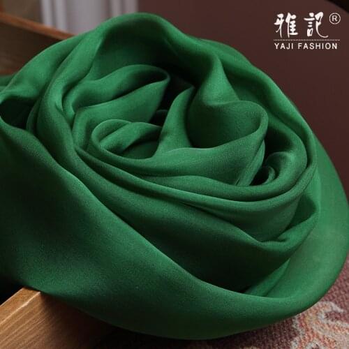 Solid Color 100% Real Silk Scarf Women Natural Silk chiffon Scarf Dark Green Soft Silk scarf for Ladies Foulard Femme