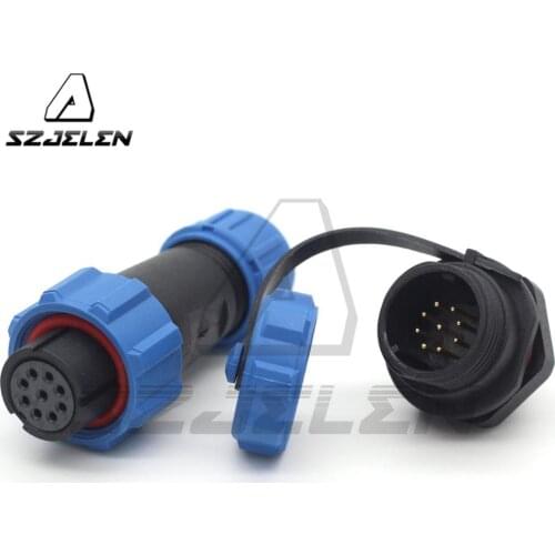 SP13 9 pin cable connectors wire connectors, male female wire connector,IP68, Industrial Power Cable Wire Conne