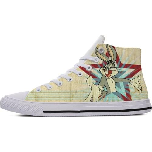 2019 Hot Summer Fashion Men Women Shoes 3D Anime Bugs Bunny Comfortable Canvas Shoes Unisex Lightweight Breathable Plimsolls