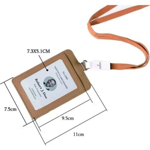 High Quality PU Card Name Badge Name Tag Exhibition Identity Cards Business Badge Holder With Lanyard card cover