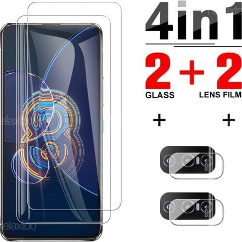 4 in 1 For Asus Zenfone 8 Flip Camera Protector Glass Safety Smartphone HD Clear Screen Protective For Zenfone8 Zen Fone 8flip