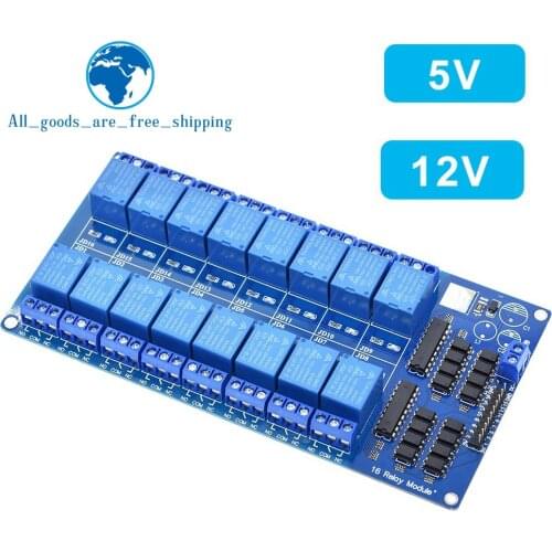 TZT 5V 12V 16 Channel Relay Module for arduino ARM PIC AVR DSP Electronic Relay Plate Belt optocoupler isolation