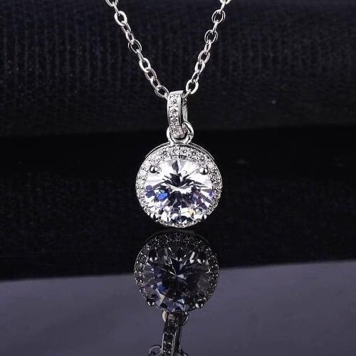 Real S925 Sterling Silver Color Necklace Natural Moissanite Pendant Jewelry for Women Silver 925 Jewelry Bizuteria Collares Girl