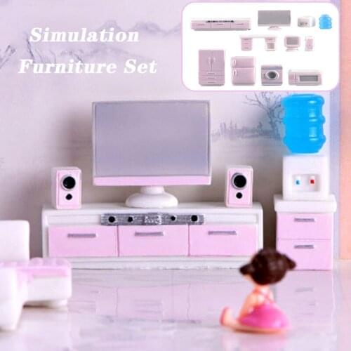 1:12 Doll House Miniature Furniture Wooden Creative Childrens Restaurant Movable Doll Bathroom Bedroom Doll House Decoration Do