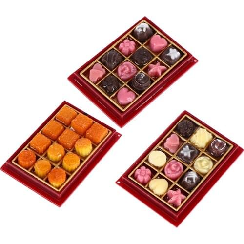 1 Set 1/6 And 1/12 Dollhouse Miniature Mini Boxed Chocolate Model Play Kitchen Food Toy For House Doll Accessories