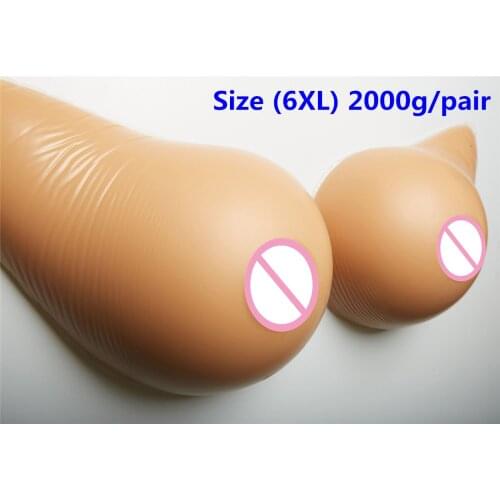 2000g/pair Silicone Breast Form Full Boobs Brown Breast Prosthesis Crossdresser Drag Queen Shemale Transgender False Breasts