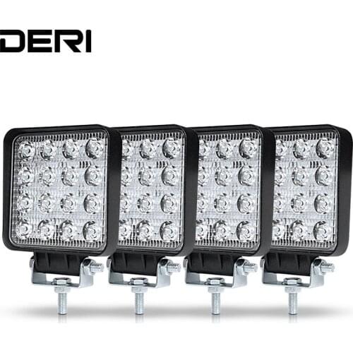 4pcs Quad Row 4 Inch 48W led work light bar flood spot lights for Offroad 4x4 ATV Truck Tractor Moto Driving Fog Lights 12V 24V