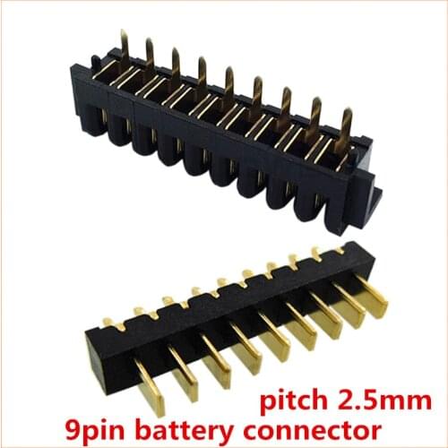 5pair 9PIN Laptop notebook battery connector pitch 2.5MM battery charging clip slot contact male+female plug