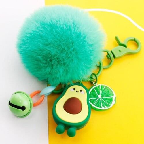 3 D Solid Fruit Avocado Keychain Soft Glue bin zero wallet hair pendant