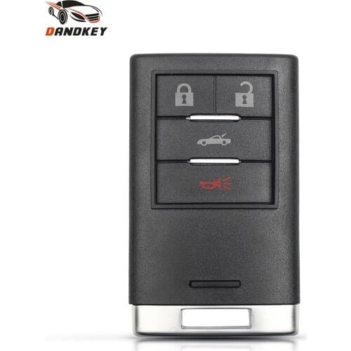 Dandkey Remote Car Key Shell For Cadillac ATS SRX STS CTS DTS For Chevrolet Keyless Entry Uncut Blade Key 4 Buttons Fob Case