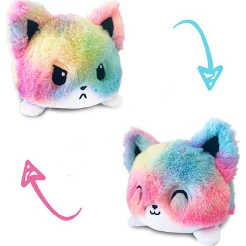 Reversible Cat Gato Kids Plushie Pulpo Reversible Plush Animals Unicorn Double-Sided Flip Doll Cute Toys
