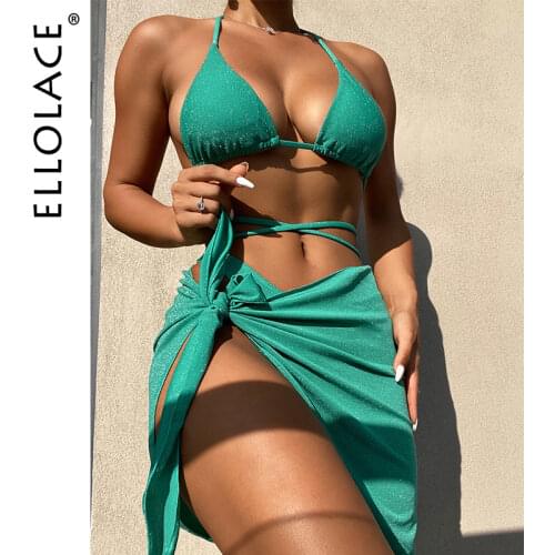 Блестящие купальники ELLOLACE China At AliExpress