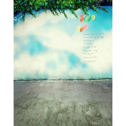 Poem Green Leaf Balloon Photography Backdrops Photo Props Studio Background 5x7ft